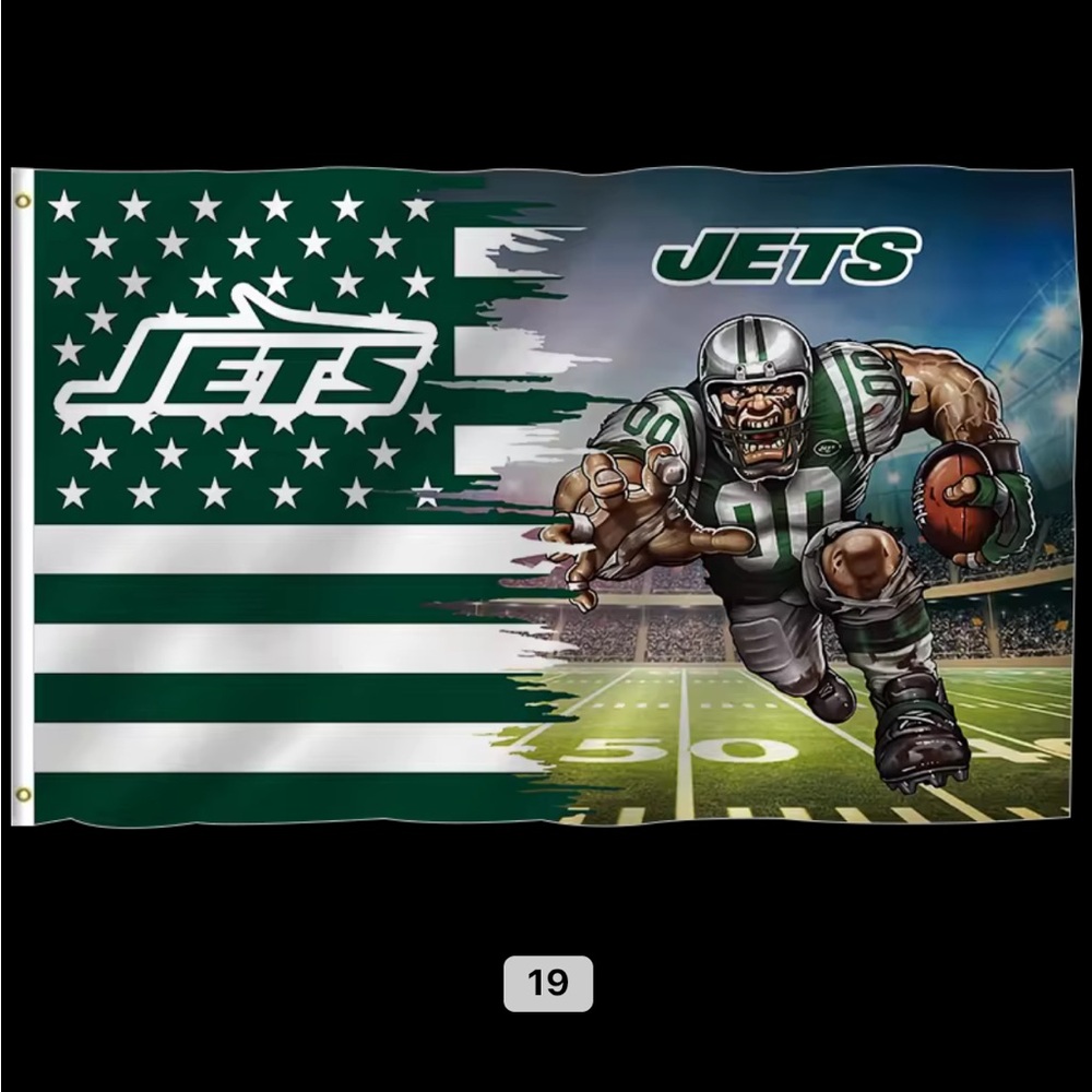 Jets Football Flag with Graphic Design 3 x 5 Ft.